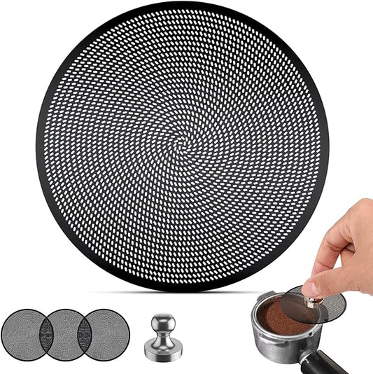 3 Pcs 51mm Espresso Puck Screen - 0.2mm Ultra Thin Espresso Puck, Metal Reusable Coffee Filter, Compatible with Espresso Machine 51mm Portafilter Basket (Black)