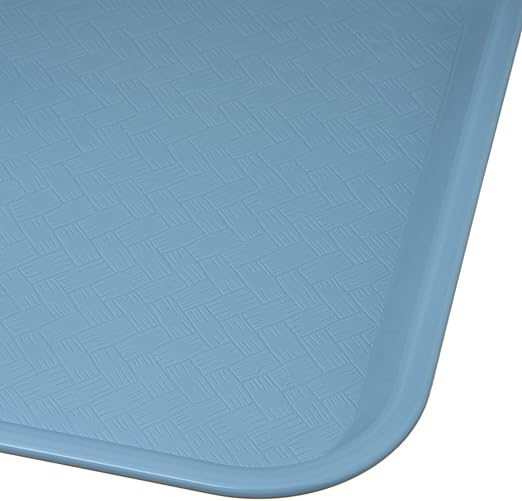 Carlisle FoodService Products Cafe Cafeteria Tray, Meal Tray, Fast Food Tray with Patterned Surface for Cafeterias, Fast Food, and Dining Room, Plastic, 10 x 14 Inches, Slate Blue, (Pack of 24)
