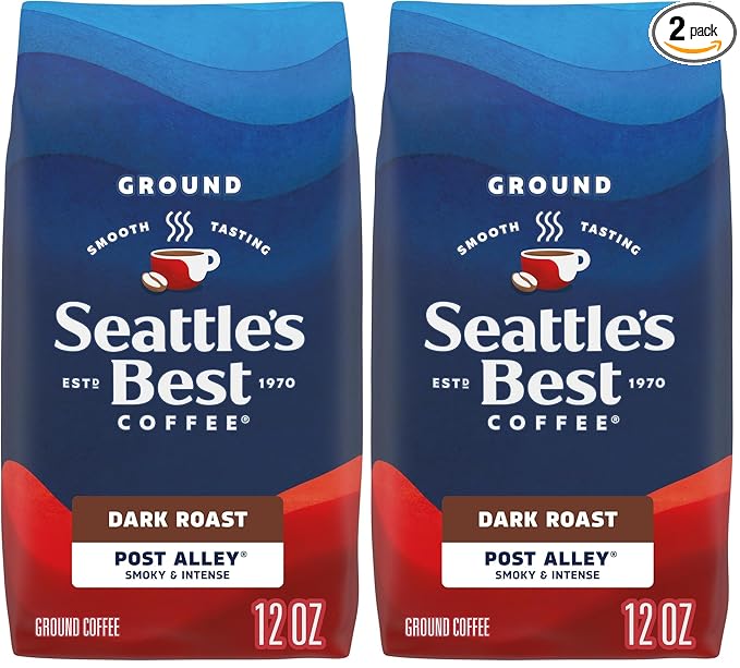 Seattle's Best Coffee Post Alley Blend (Previously Signature Blend No. 5) Dark Roast Ground Coffee, 12 Ounce (Pack of 2)