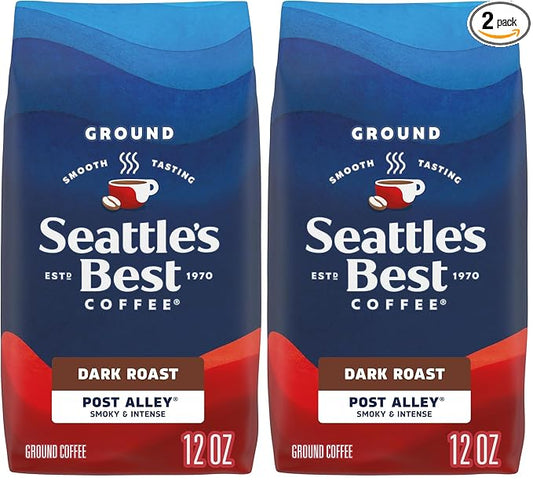 Seattle's Best Coffee Post Alley Blend (Previously Signature Blend No. 5) Dark Roast Ground Coffee, 12 Ounce (Pack of 2)