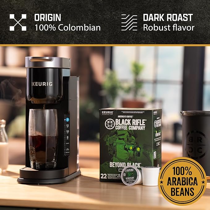 Black Rifle Coffee Company Dark Roast Coffee Pods – 100% Arabica, Bold, Smoky Single-Serve K-Cup Compatible – Veteran-Founded Premium Coffee – Beyond Black – 84 Count