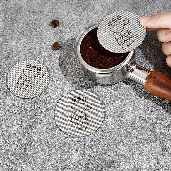 51mm Puck Screen- 2 PCS Coffee Puck Screen for 51mm Portafilter, Stainless Steel Espresso Puck Screen 1.7mm Thickness 150μm, Reusable Portafilter Puck Screen Barista Accessories