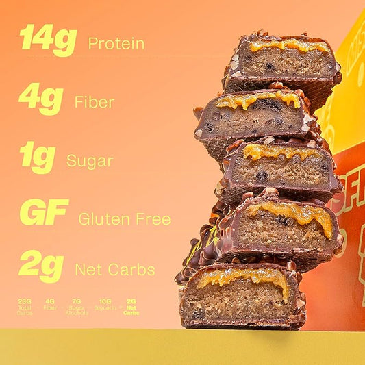 Misfits Vegan Protein Bars - Peanut Butter Fudge | Nutrition Bars - 14g Protein, 1g Sugar, Plant-based, Low Carb, Non-GMO, Gluten Free Snacks | Pack of 12