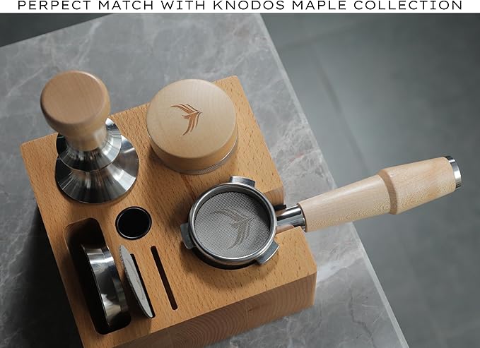 Bottomless Portafilter 54mm Breville Compatible Maple Handle & Naked 18-21 Gram Filter Basket, Fits Barista Express, Pro, Touch, Bambino, Infuser, Duo Temp Pro