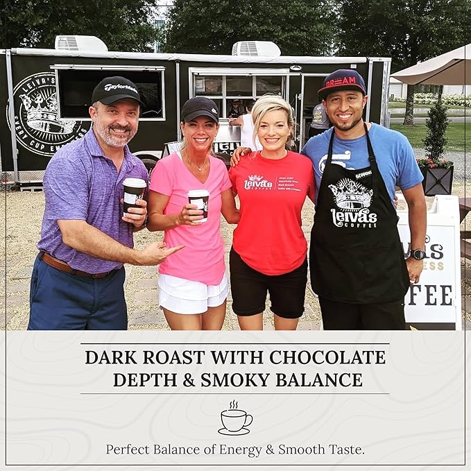 Leiva’s Dark Roast Ground Coffee (8 Oz) – Roasted to Order, Small Batch Guatemalan Beans – Abuelo Fuerte Coffee Grounds w/Chocolate & Caramel Notes – Dark Roast for Drip & French Press Brews