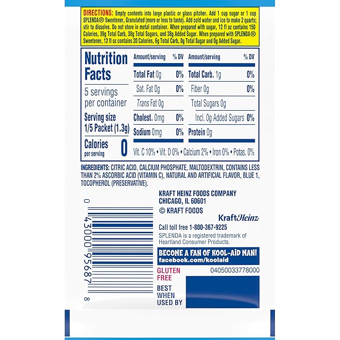 Kool-Aid Unsweetened Caffeine Free Mixed Berry Zero Calories Powdered Drink Mix 192 Count Pitcher Packets