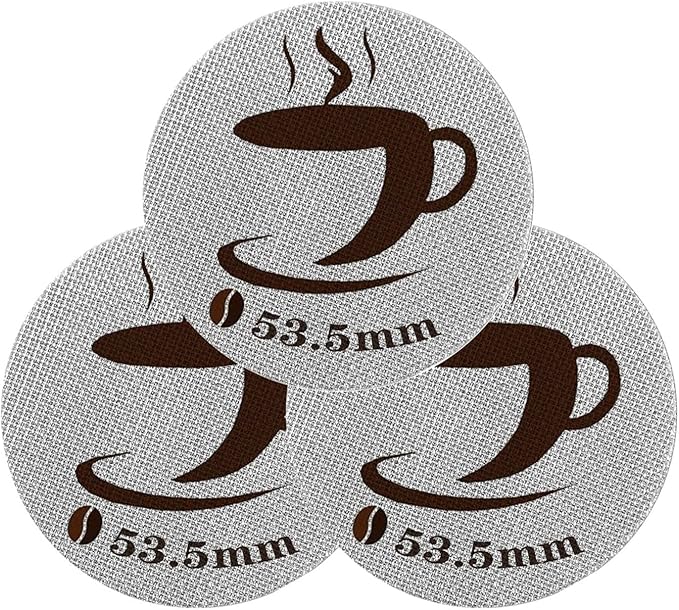 3PC 53.5MM Espresso Puck Screen, Reusable Puck Screen Replacement, Perfect Espresso Distribution Tool Compatible with Espresso Machine Portafilter Basket