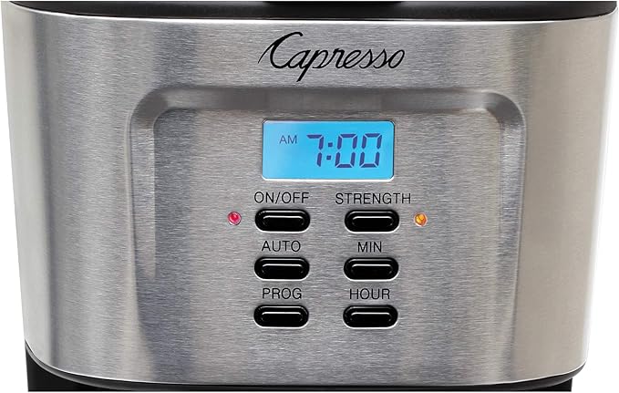 Capresso 12-Cup Coffee Maker with Glass Carafe, Stainless and Black 416.05