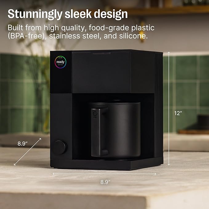 Fellow Aiden Precision Drip Coffee Maker, Thermal Carafe, Perfect Temperature Control, Bloom Cycle, Single Serve to 10 Cup Capacity, Malted Chocolate