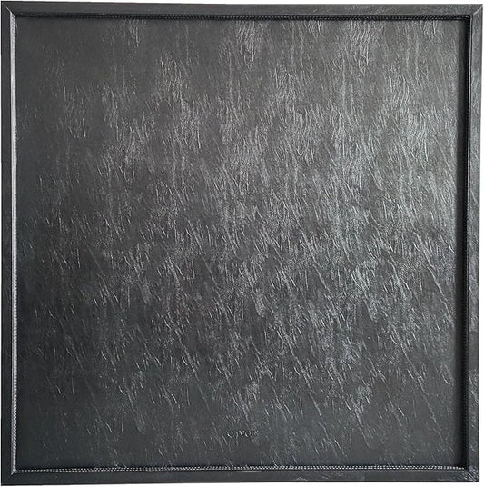 34 * 34 inches Luxury Leather Square Oversized Service Tray, Ottoman & Coffee Tray for Family Dinner, Out-of-House Picnic & Party - Black
