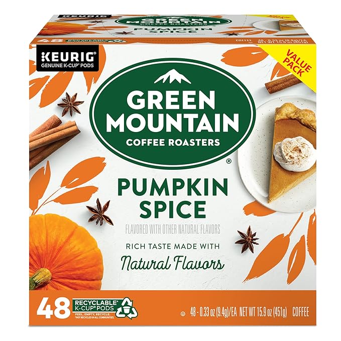 Green Mountain Coffee Roasters Pumpkin Spice Coffee, Keurig Single Serve K-Cup Pods, 48 Count