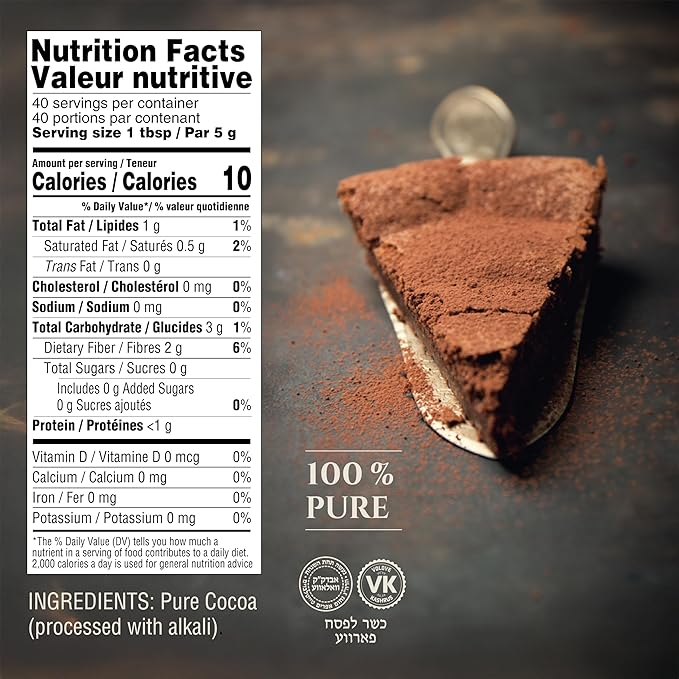 Gefen 100% Pure Premium Dutch Processed Cocoa Powder, 16oz (2 Pack) | High-Fat (20%) Alkalized for Moist Baking & Rich Dark Color | Unsweetened Baking Cocoa | Kosher for Passover & Year-Round