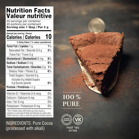 Gefen 100% Pure Premium Dutch Processed Cocoa Powder, 16oz (2 Pack) | High-Fat (20%) Alkalized for Moist Baking & Rich Dark Color | Unsweetened Baking Cocoa | Kosher for Passover & Year-Round