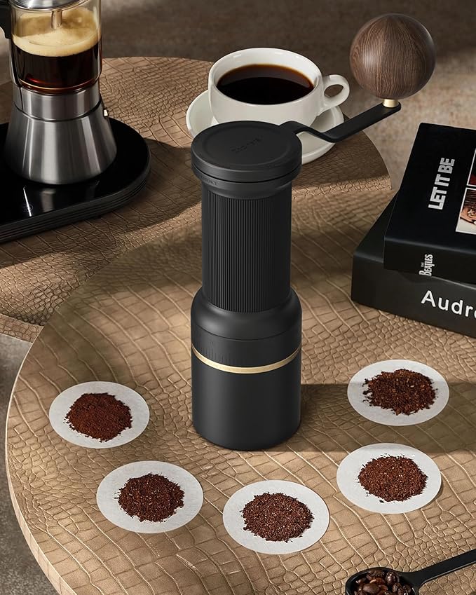 Cocinare ESSENCE DUO B38 Ultra Coffee Grinder - Electric Wireless 2-in-1 Removable Countertop Manual Grinder Kit, 80 Precision Setting, GhostEdge Burr - Design for Pour-over & Espresso(Obsidian Black)
