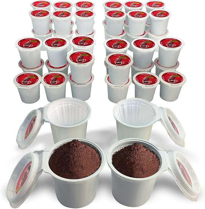 48 iFillCup Pods - Use Your Favorite Coffee, Fits all K Cup Brewers, Save $Hundreds, Holds 50% More Coffee for a Richer or a Larger Brew for Morning Commute (Red)