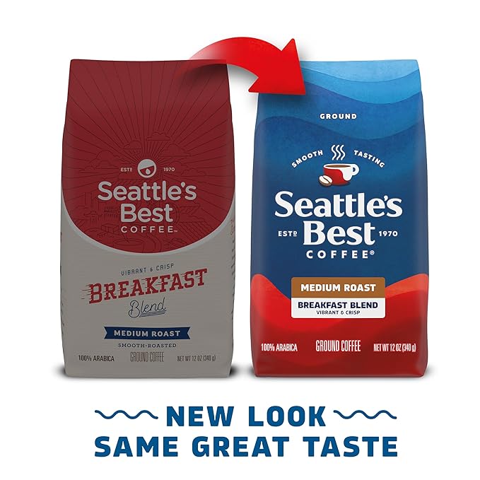 Seattle's Best Coffee Breakfast Blend Medium Roast Ground Coffee | 12 Ounce (Pack of 6)