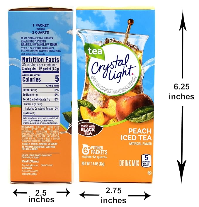 Crystal Light Peach Iced Tea Canisters (VALUE PACK OF 12)