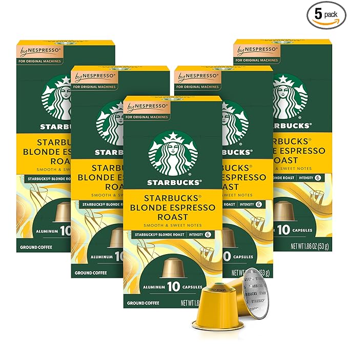Starbucks by Nespresso Coffee Capsules, Blonde Espresso Roast, 10 CT