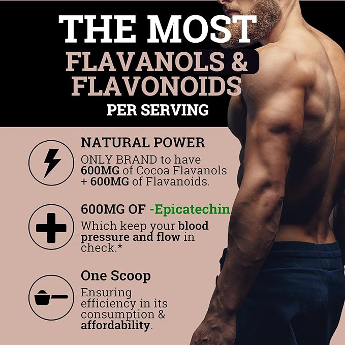Black Forest High Flavanol Cocoa Powder (1200mg Flavanols & Flavonoids Supplements)10X More Flavanols (Epicatechin) Than Cocoa & 600mg of Epicatechin Supplement for Heart Health, Nitric Oxide & Energy