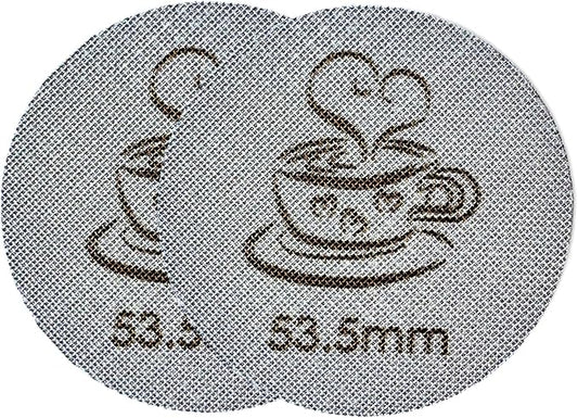 Espresso Puck Screen for 54mm Portafilter Basket, 1.7mm Thickness Made with 316 Stainless Steel, Coffee Machine Reusable Filter for Barista Accessories (54mm *2）