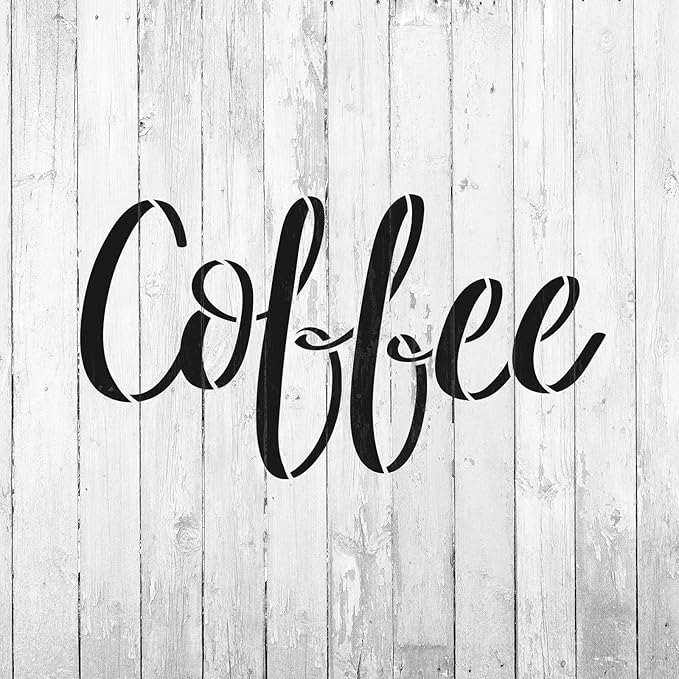 Kitchen Label Coffee Stencil - Easy-to-Use for Personalized Kitchen Stencils, Stencils for Canvas, Stencils for Wood
