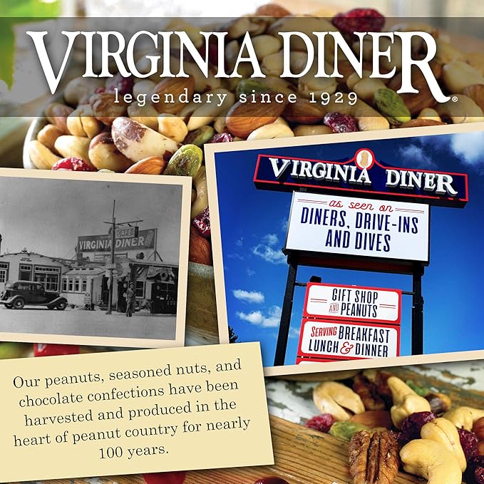 Virginia Diner Tower of Traditions Gift Set, Salted, Butter Toasted, Cajun, Old Bay, Gifts from Virginia Basket 10 Ounce (Pack of 4)