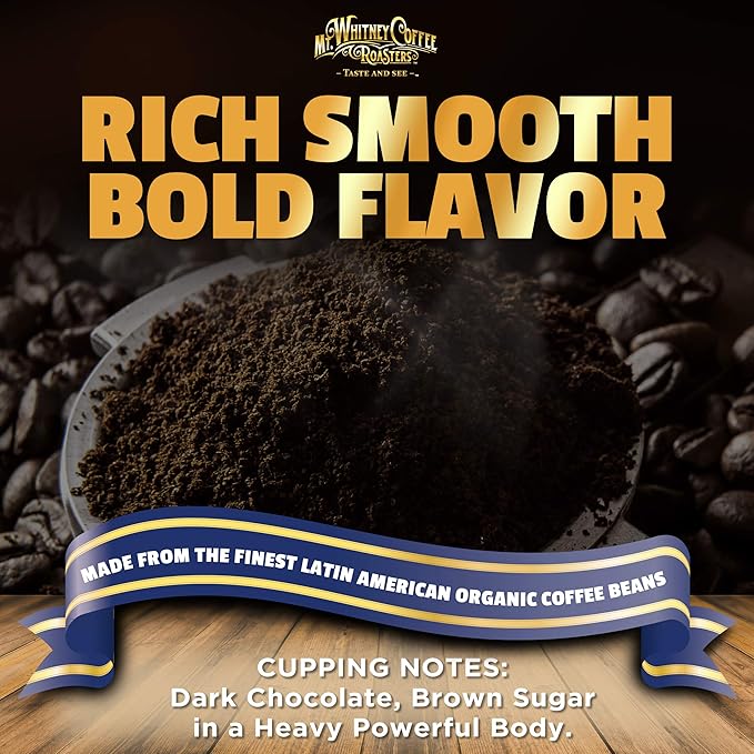 Mt. Whitney Organic French Roast, Dark Roast, Low Acid Coffee (Ground, 12 Oz)