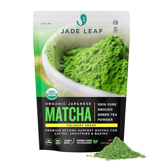 Jade Leaf Matcha Organic Premium Culinary Grade Matcha Green Tea Powder, for Matcha Lattes, Mochi, and Baking, Japanese Grown and Packed, 3.53 Ounce (Pack of 1), Culinary