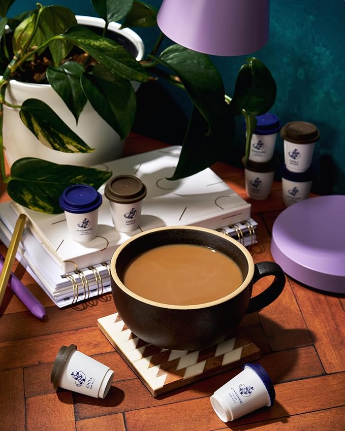 COZY INDIGO COFFEE - ATMOSPHERE Italian Dark Roast Instant Freeze Dried Specialty Coffee, 24 Capsules, 100% Arabica Beans, Enjoy Cold or Hot, Perfect for Travel and On The Go