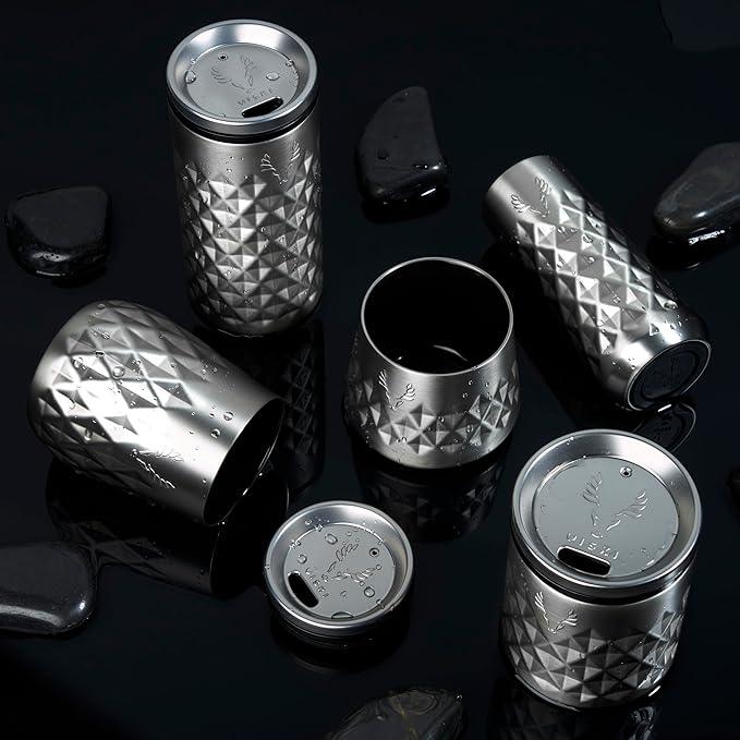 Viski Paragon Stainless Steel Highball Tumbler Cup with Lid, Insulated Ceramic Lined Metal Cocktail Glass for Patio, Outdoor Party, Wedding Gifts, Drink Lover Gifts, 16 oz Set of 1, Platinum