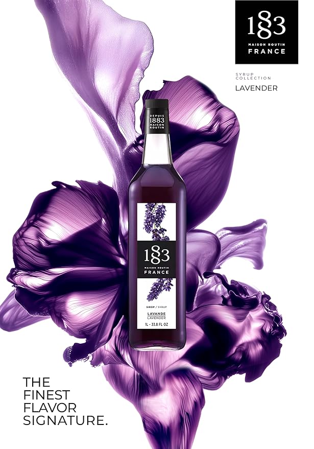 1883 Maison Routin Syrup for Drinks, Made in France, (33.8 Fl Oz, Lavender-)