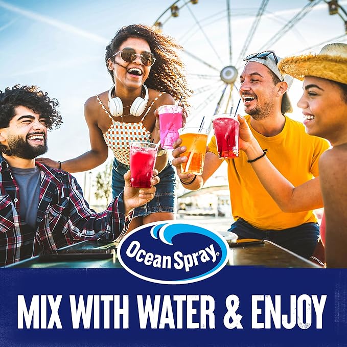 Ocean Spray® White Cran-Strawberry™ Zero Sugar Powder Drink Mix Packets with Real Cranberry Juice Powder, 100% Vitamin C, No Synthetic Dyes, Juicy Mixes (40ct)