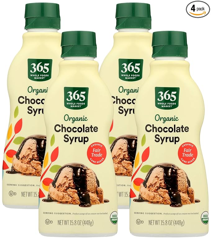 365 by Whole Foods Market, Organic Chocolate Syrup, 15.8 Ounce (Pack of 4)