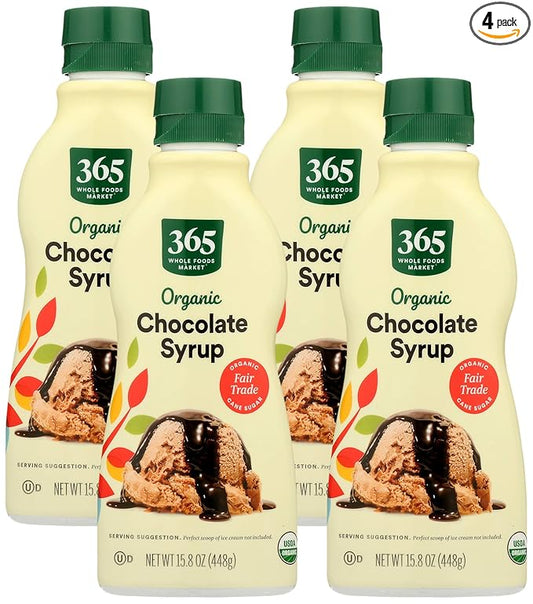 365 by Whole Foods Market, Organic Chocolate Syrup, 15.8 Ounce (Pack of 4)