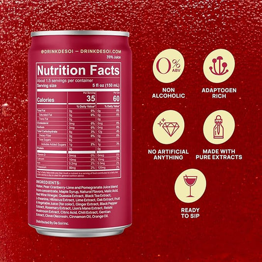 De Soi St. Moritz Mule Mocktails NA Drinks 8 fl oz (12-pack) - Adaptogen Drink, Sparkling Drink with Calming Botanicals, Mocktail Drinks, Gluten Free, No Artificial Flavors