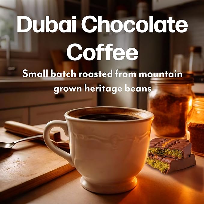 Maud's Dubai Chocolate Flavored Coffee Pods, 36 ct, Medium Roast Flavored Coffee in Recyclable Single Serve Pods – 100% Arabica Beans, Compatible with Keurig K Cups Maker