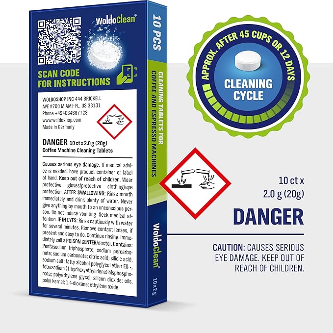 Cleaning Tablets for Fully Automatic Coffee Machines 10 x 2 g – Compatible with Siemens, Jura, Delonghi, Bosch, Krups