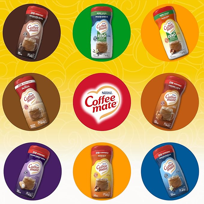Coffee-Mate Coffee Creamer Zero Sugar Hazelnut, Pack of 6 (10.2 Ounce)