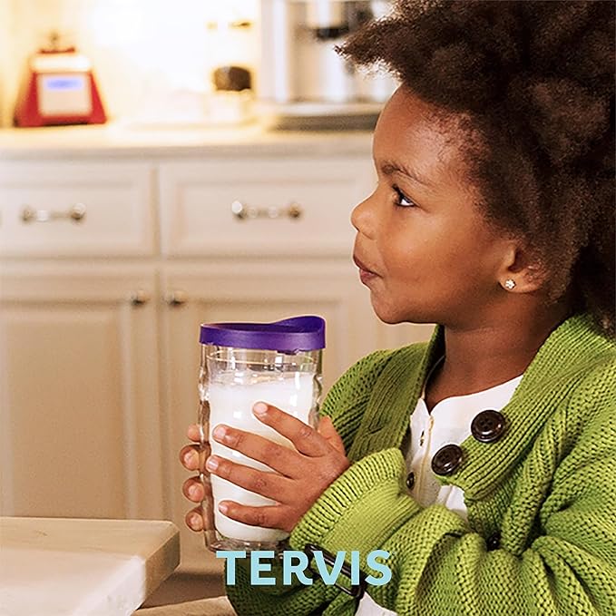 Tervis Clear & Colorful Lidded Made in USA Double Walled Insulated Tumbler Travel Cup Keeps Drinks Cold & Hot, 10oz Wavy, Orange Lid