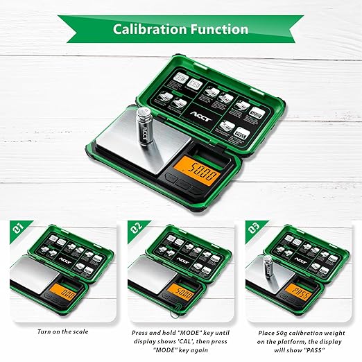 ACCT Precision Pocket Scale, 200gx0.01g Jewelry gram Scale, Digital Food Scale with LCD Display, one-Click Conversion 6 Units, Mini Scale for Kitchen/Powder/Coffee/Coins(Battery Included)