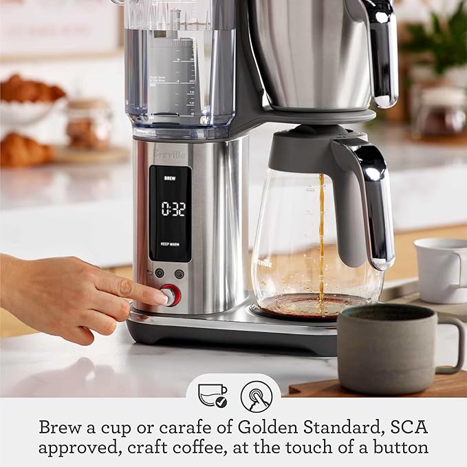 Breville Luxe Drip Coffee Machine BDC415BTR, Black Truffle, Glass Carafe