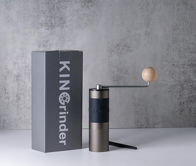 【Famous KOL Recommended】KINGrinder K0 Iron Grey Manual Hand Coffee Grinder with Straight handle for French Press, Drip with Assembly Consistency Stainless Steel Conical Burr Mill, 20-25g Capacity