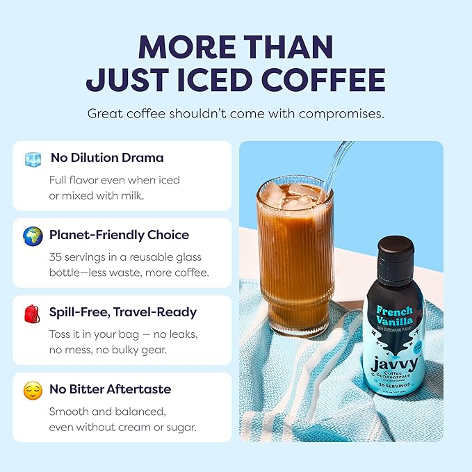 Coffee Concentrate - Cold Brew Coffee, Perfect for Hot or Iced Instant Coffees, Hot Drinks, Cold Brew Concentrate, 2 Pack - French Vanilla