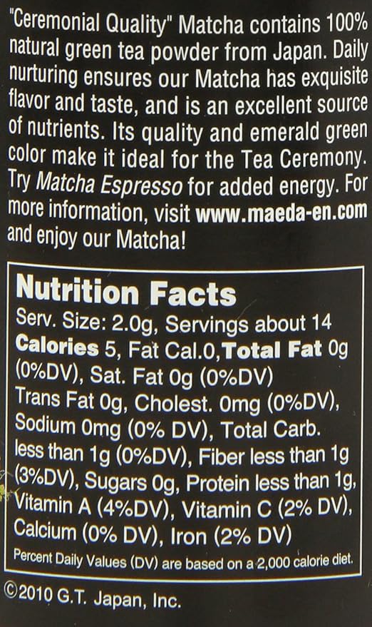 Maeda-En Matcha Ceremonial Quality Green Tea Powder, 1-Ounce