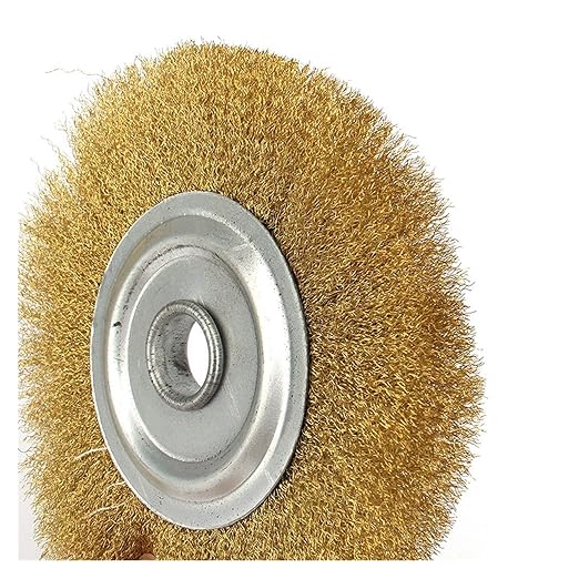 5 Inch Copper Wire Wheel Pure Brass Brush for Bench Grinder Metal Polishing for Deburring for Adhesion Replacement Accessories XIAOYING