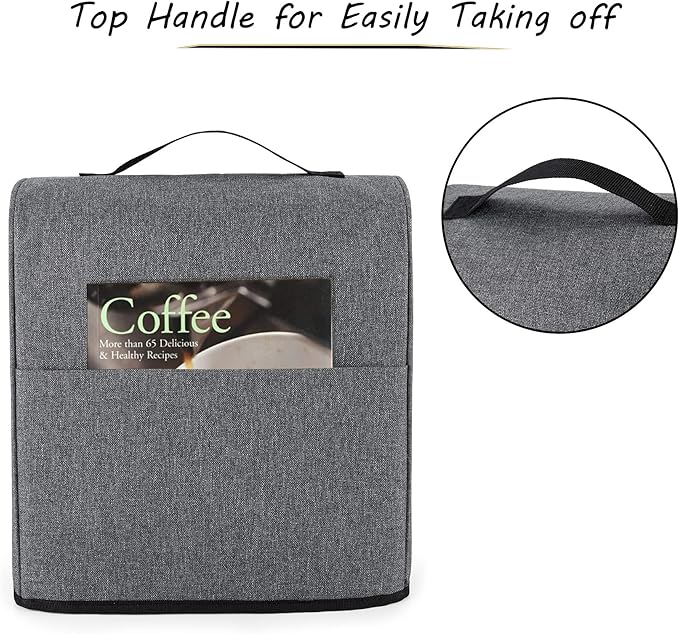 CURMIO Coffee Maker Dust Cover Compatible for Keurig K-Mini and K-Mini Plus, Coffee Making Machine Cover with Pockets for K Cup, Cover Only