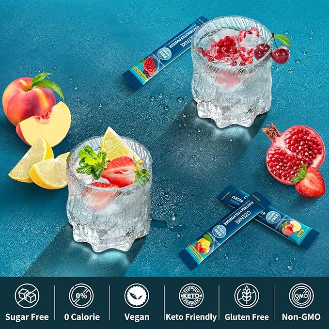 Electrolytes Powder Packets, Hydration Packets Sugar Free, Electrolyte Drink Mix Portable Electrolyte Packet for Rapid Hydration, Pineapple Flavor, 30 Sticks