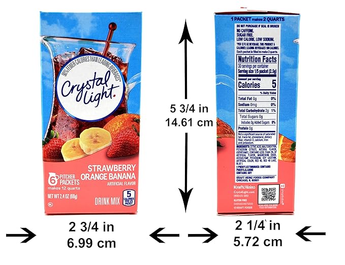 Crystal Light Crystal Light, Drink Mix Strawberry Orange Banana, 2.4 Ounce, 2.4 OZ
