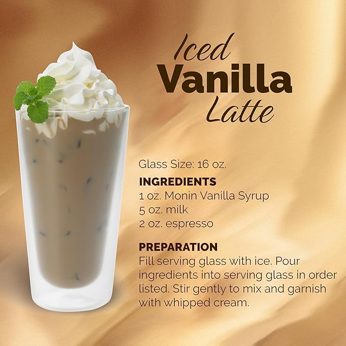 Monin - Vanilla Syrup | Pure & Rare Madagascar Vanilla, Premium Syrup for Coffee, Lattes & More | Clean Label with No Artificial Flavors, No Artificial Preservatives (BPA Free Bottle, 33.8 fl oz)