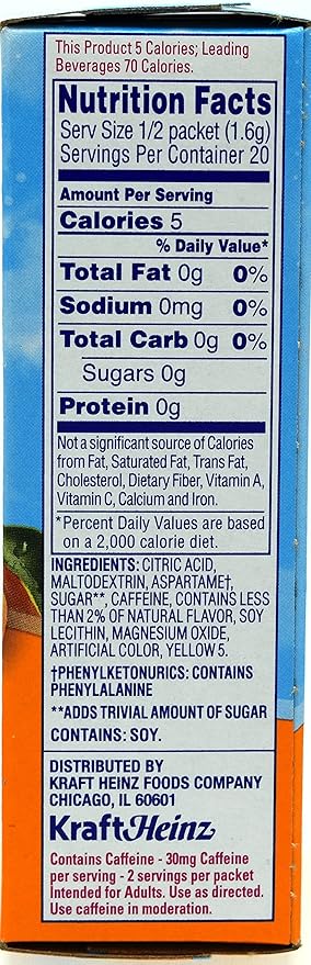 Crystal Light On The Go Citrus With Caffeine Drink Mix, 10-Packet Box (Pack of 15)